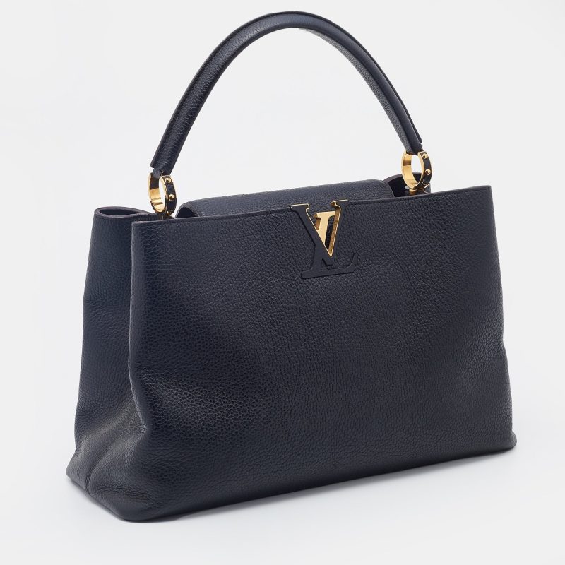 Louis Vuitton Black Taurillon Leather Capucines GM Bag - Image 3