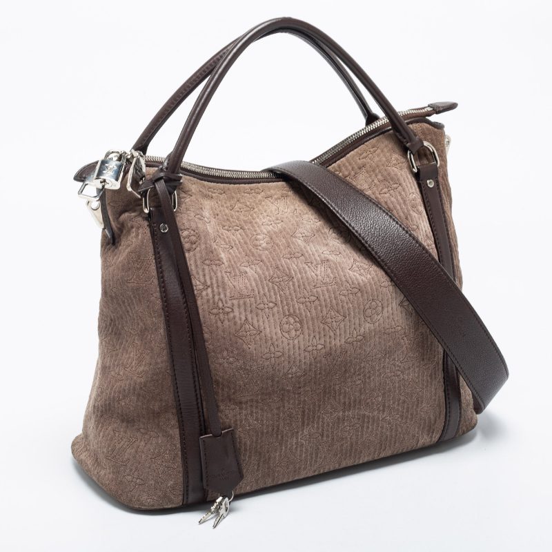 Louis Vuitton Brown Monogram Antheia Suede Ixia PM Bag - Image 3
