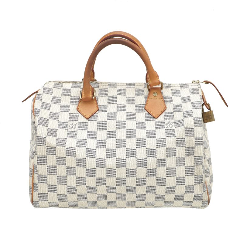 Louis Vuitton Azur Speedy 30 Bandouliere Bag W/ YN Initials
