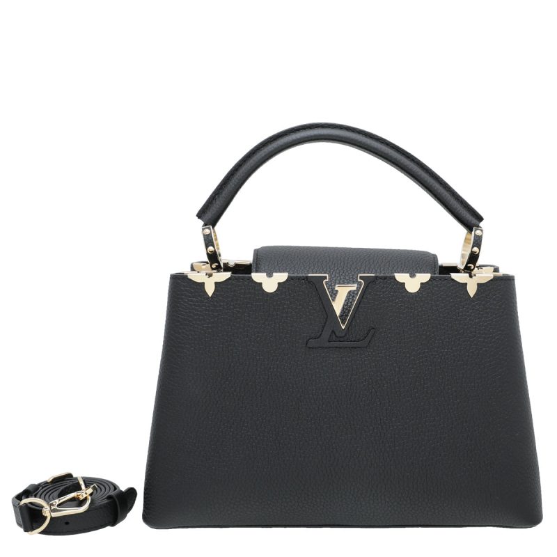 Louis Vuitton Black Capucines Python Handle MM Bag