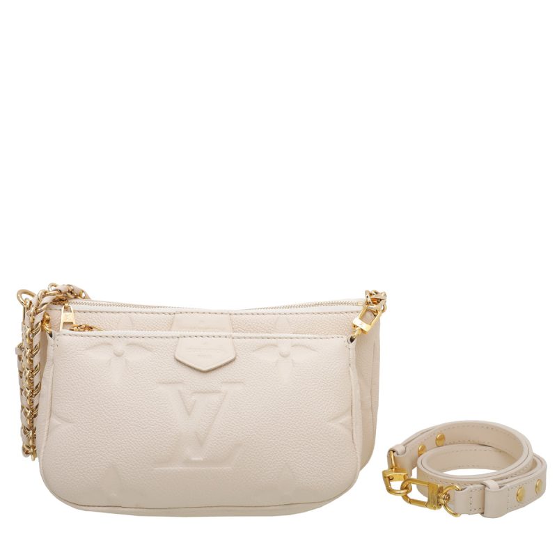 Louis Vuitton Cream Monogram Empreinte Petite Malle Souple Bag