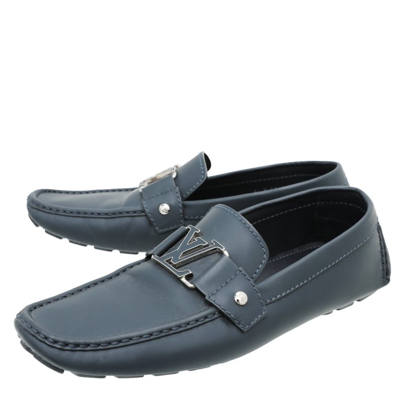 Louis Vuitton Blue Monte Carlo Moccasin Loafers 10