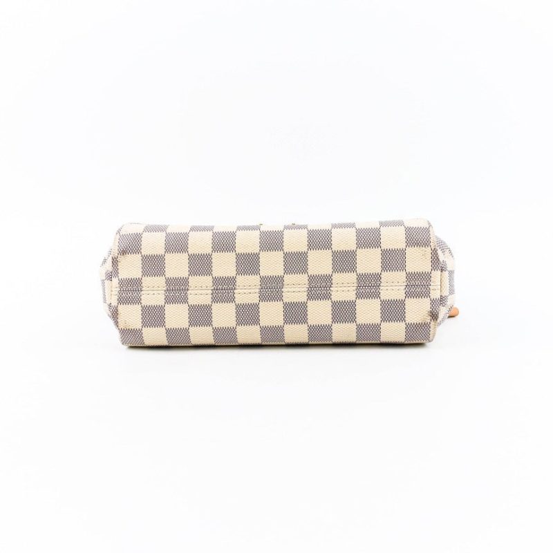LOUIS VUITTON Croisette Damier Azur Satchel Crossbody Bag White - Image 6