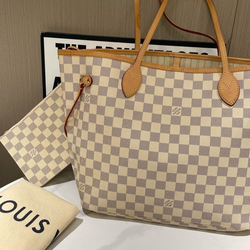 Louis Vuitton Damier Azur Neverfull MM Tote Bag Hand Bag N51107 - Image 2