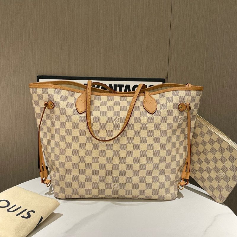 Louis Vuitton Damier Azur Neverfull MM Tote Bag Hand Bag N51107 - Image 3